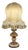 Vintage Italian Silk Lampshade Carved Wood Table Lamp, 1980s For Sale