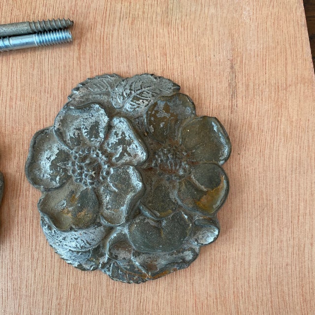 Victorian 1920s Waverly Studios Cast Iron Hand Painted Curtain Tie Backs - Set of 2 For Sale - Image 3 of 6