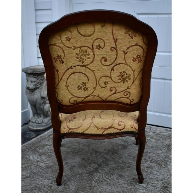 Tan Vintage Carved French Style Bergere Type Chair For Sale - Image 8 of 12