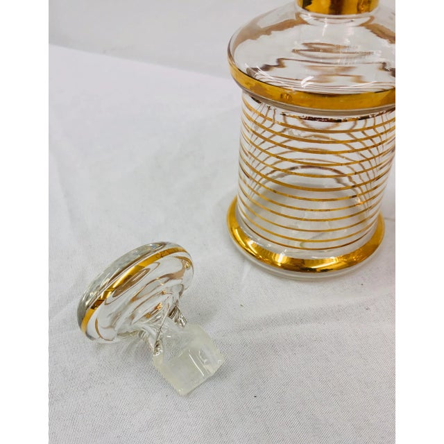 Early 20th Century Antique Gold Rimmed Perfume Bottles - a Pair For Sale - Image 5 of 9