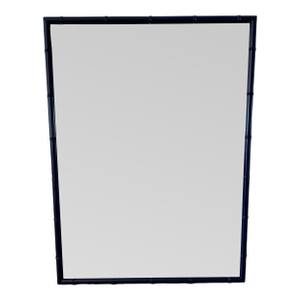 Vintage Navy Blue Faux Bamboo Large Wall Mirror