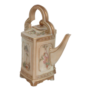 Royal Worcester Hand Painted Flowers Gilt Small Teapot 4624b