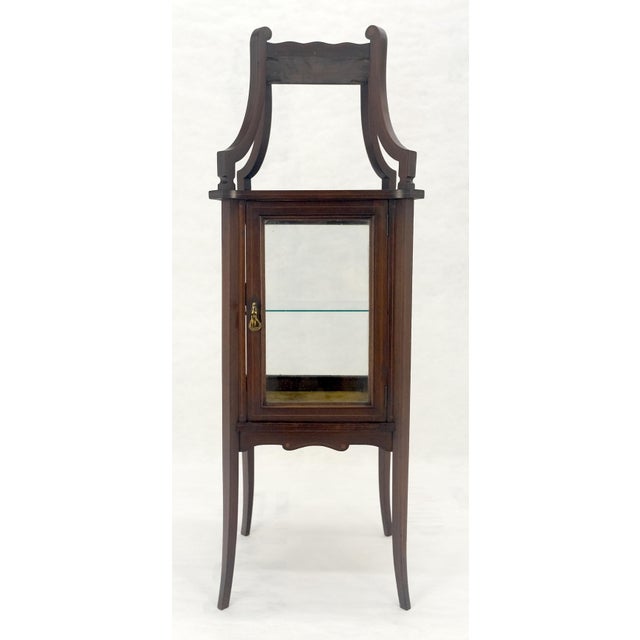 Victorian c1900s 360 Degree Center Vitrine Display Cabinet Showcase Clean! For Sale - Image 12 of 18
