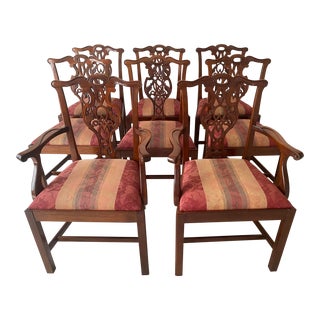 Late 20th Century Baker Historic Charleston Collection Mahogany Dining Chairs- Set of 8 Excellent Condition For Sale