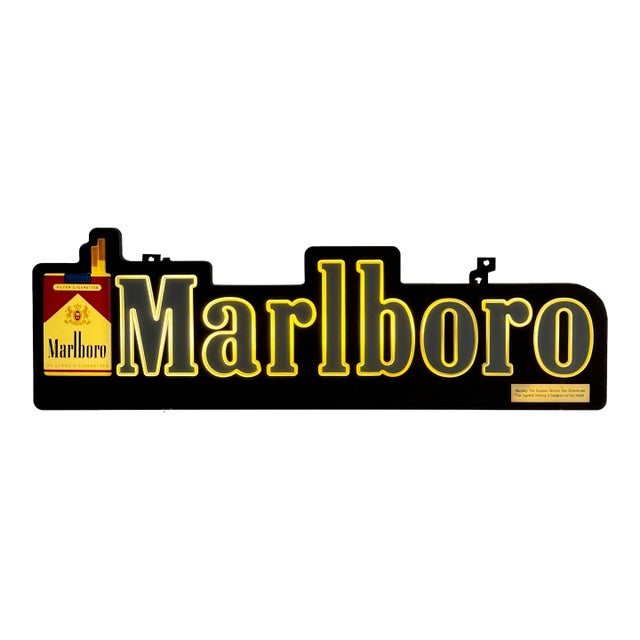 Vintage Marlboro Illuminated Advertising Sign, 1980s For Sale