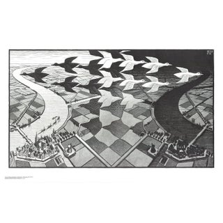 Late 20th Century M.c. Escher Day and Night Lithograph For Sale
