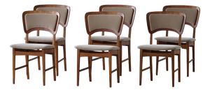 Mid-Century Danish Dining Chairs in Oak, Teak and Mohair, 1960s, Set of 6