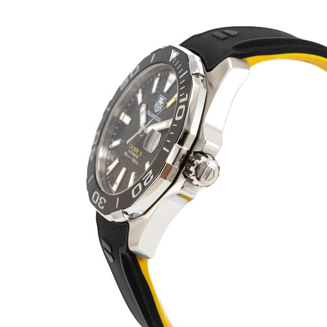 Tag Heuer Tag Heuer Aquaracer 41mm way211a.ft6068 Black Dial Rubber Band Steel Watch For Sale - Image 4 of 11