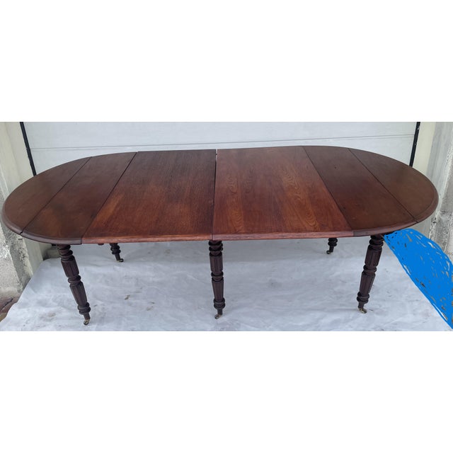 Antique English Victorian Oval Dining Table with Extendable Top, 19th Century For Sale - Image 6 of 18