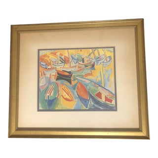 Raoul Dufy "Boats at Martigues" Framed Metropolitan Museum of Art Print, 1991 For Sale