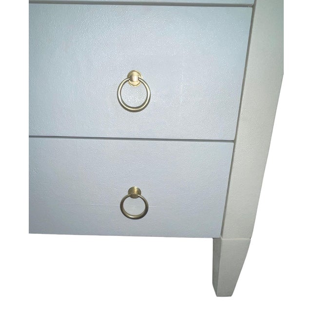 Pair of Italian Two-Tone Faux Shagreen Commodes. Late 20th Century. For Sale In Los Angeles - Image 6 of 9
