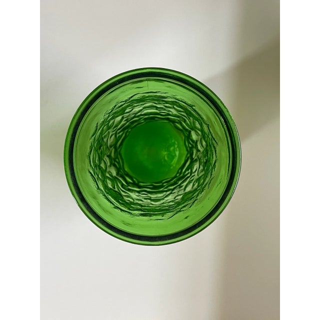 1960s 1960’s Textured Green Hoosier Glass Vase For Sale - Image 5 of 6
