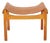Wood Stool with Leather Seat For Sale