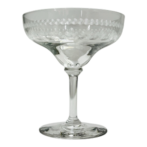 Early 20th Century Bryce Etched Glass Champagne Saucer