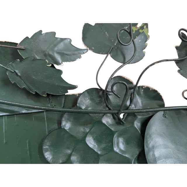 Vintage Painted Tole Metal Fruit Wall Sculpture For Sale - Image 10 of 15