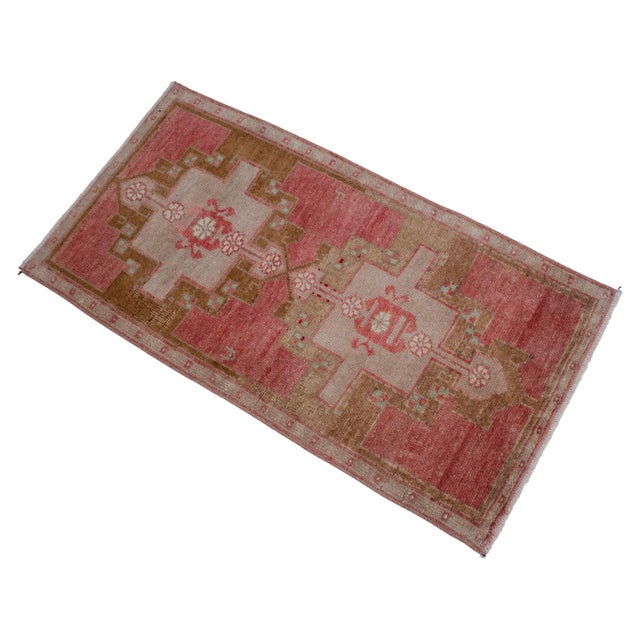 1970s Vintage Hand Knotted Small Rug For Sale - Image 6 of 15