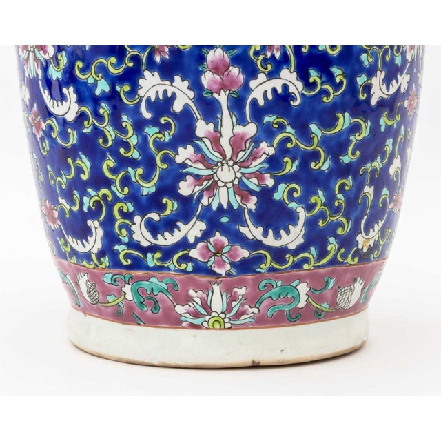 Ceramic Pair of Chinese Famille Rose Porcelain Baluster Vases For Sale - Image 7 of 13