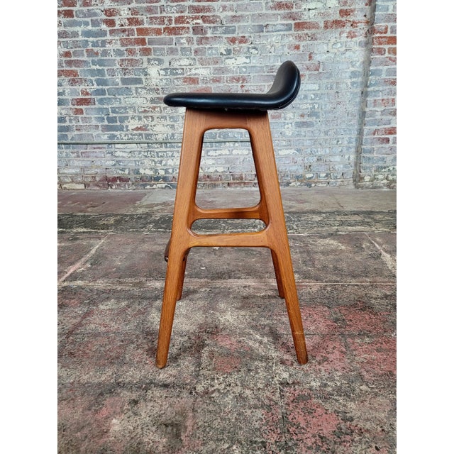 Erik Buch 1960s Mid Century Danish Teak Bar Stools - a Pair For Sale - Image 4 of 9