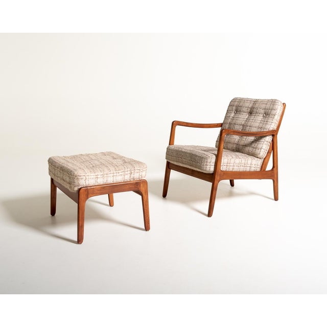 Set of Model 109 Lounge Chair and Ottoman by Ole Wanscher for France & Søn, 1950s For Sale - Image 12 of 12