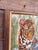 Vintage Boho Safari Tiger Needlepoint Wall Art in Bamboo Trim Frame For Sale - Image 11 of 12
