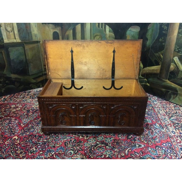 Vintage Blanket Chest, Seahorse Carved Trunk For Sale - Image 11 of 11