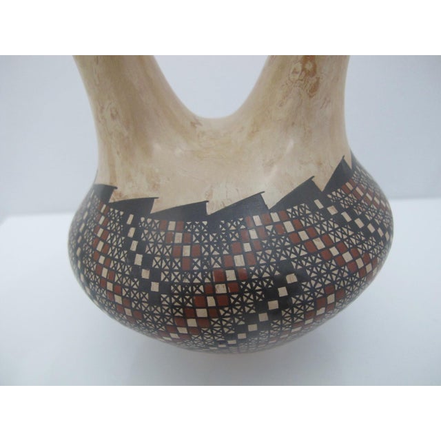 Ceramic Mata Ortiz Jesus Olivas Mexico Cuadrillos Geometric Pottery Wedding Vase For Sale - Image 7 of 8