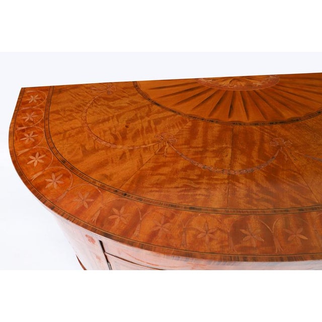Antique English Sheraton Revival Satinwood and Marquetry Cabinet, 1900 For Sale - Image 11 of 18