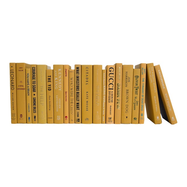 Decorative Books - Saffron Books - Yellow Books By The Foot For Sale