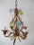 Italian Murano Multi-Color Pastel Flowers Gilt Tole Chandelier Circa 1950 For Sale - Image 9 of 11