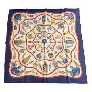 An Iconic 2000s Qu'importe Le Flacon Silk Skarf by Caterine Baschet for Hermès For Sale