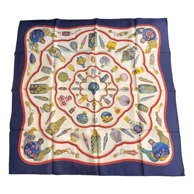 An Iconic 2000s Qu'importe Le Flacon Silk Skarf by Caterine Baschet for Hermès For Sale