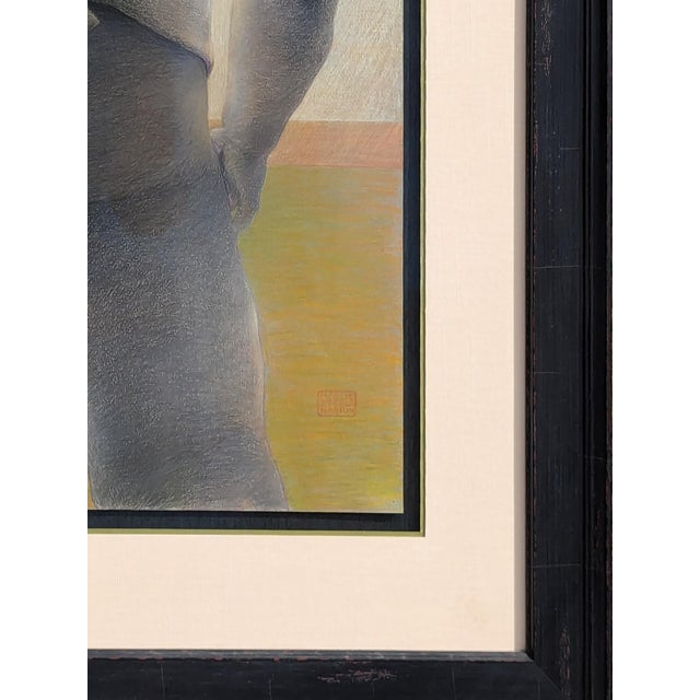 Phyllis Steele Modern Pastel Figurative Drawing of a Sumo Wrestler in a Mawashi from Behind, 20th Century For Sale In Houston - Image 6 of 10