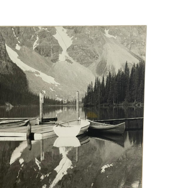 Vintage Black and White Photograph of Moraine Lake, Alberta, Canada. For Sale - Image 9 of 10