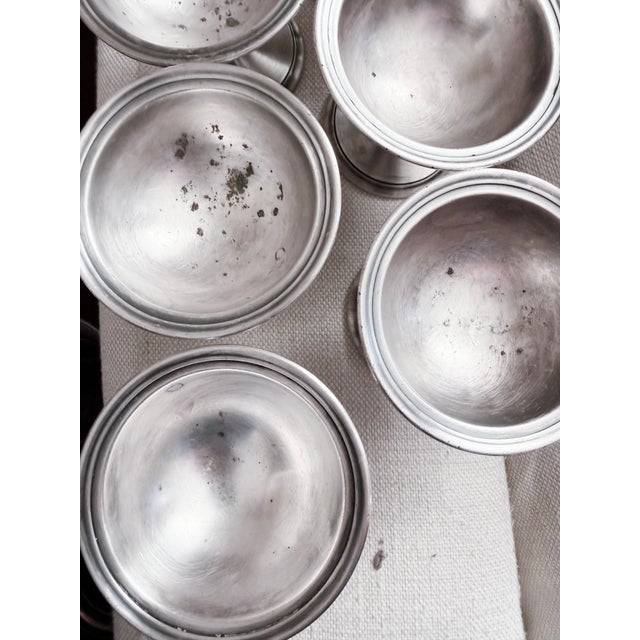 Gorham Manufacturing Company Set of 6 1930 Silver Ice Cream Dishes From American Mail Line Steamship For Sale - Image 4 of 10