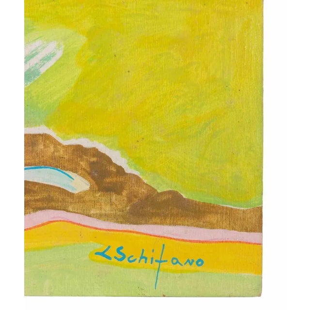 Contemporary Luciano Schifano, Country Figure, Oil Painting, 1988 For Sale - Image 3 of 5