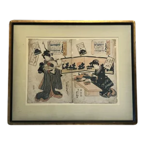 Mid 19th Century Edo Period Japanese Woodblock Prints by Kunisada