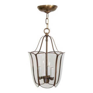 Vintage 1970s Organic Tulip Brass Pendant Light For Sale