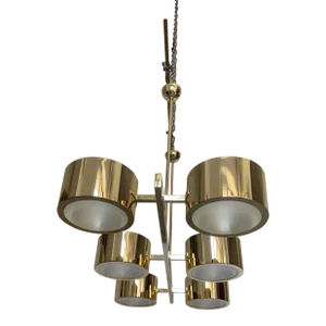 Metal Gold Stilnovo Lelli Style Sputnik Chandelier