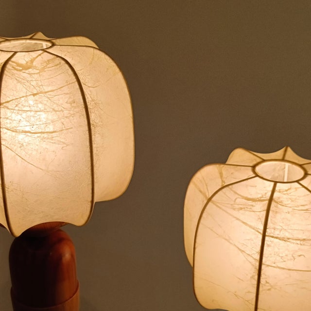 Italian Sculptural Cocoon Table Lamps, 1970s, Set of 2 For Sale - Image 13 of 15