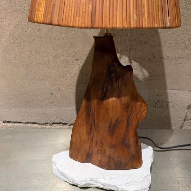 For your consideration, an organic modern with Wabi-Sabi style driftwood table lamp. This artisanal piece highlights the...