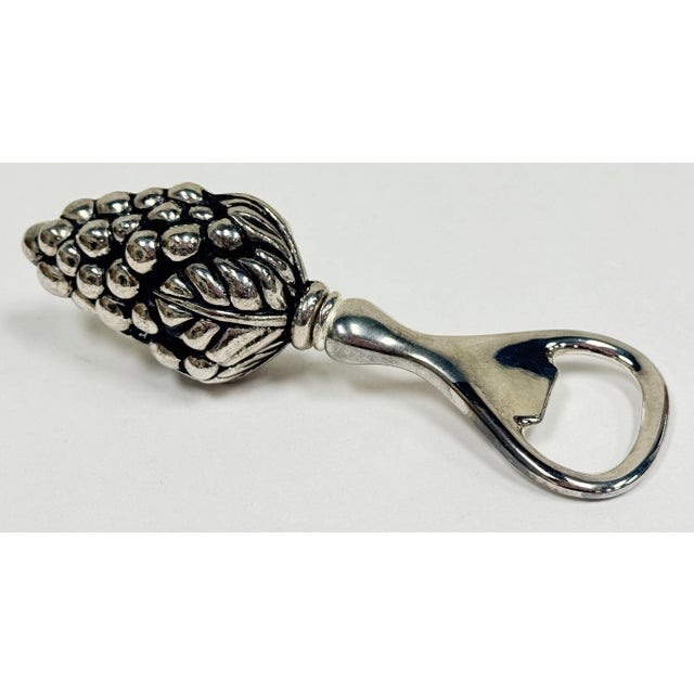 Spanish Silver Finish Grape Cluster Motif Bottle Opener For Sale - Image 4 of 6