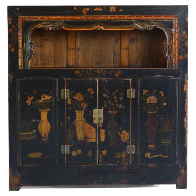 Chinese Qinghai Painted Display Cabinet For Sale