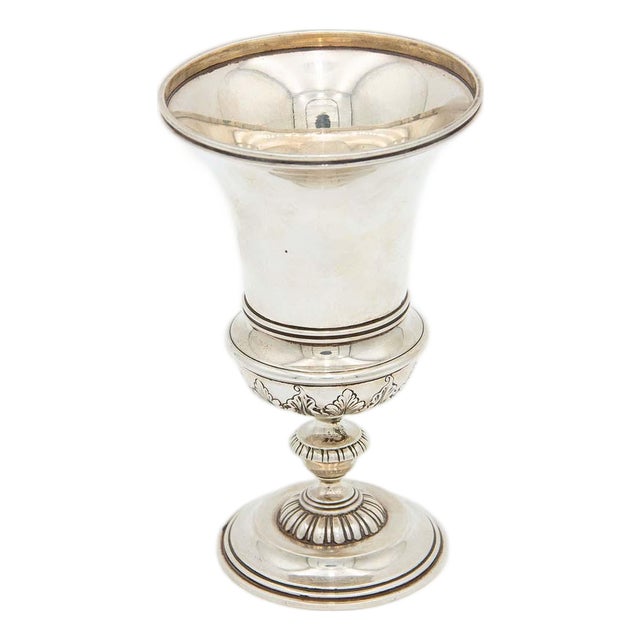 Silver Chalice with Relief For Sale