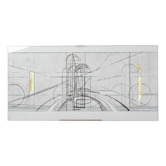 Walter Valentini, Mixed Media Painting, 1990s, Metal and Paper For Sale