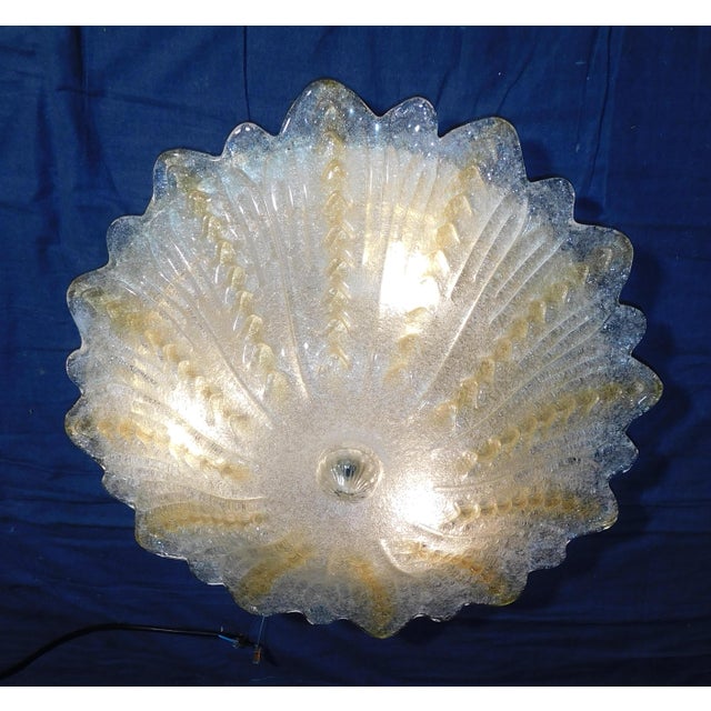 21st Century Italian Clear and Amber Murano Graniglia Flush Mount For Sale - Image 9 of 10
