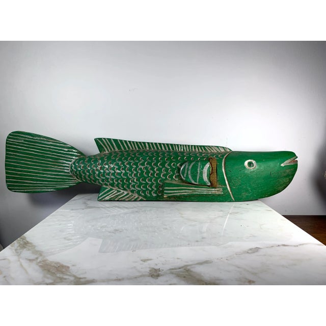 Late 20th Century African Carved Wooden Ceremonial Sculptured Fish Bozo Tribe Mali For Sale - Image 13 of 13