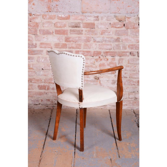 1930s Art Deco Beech Armchair from Jules Leleu, France, 1930s For Sale - Image 5 of 14