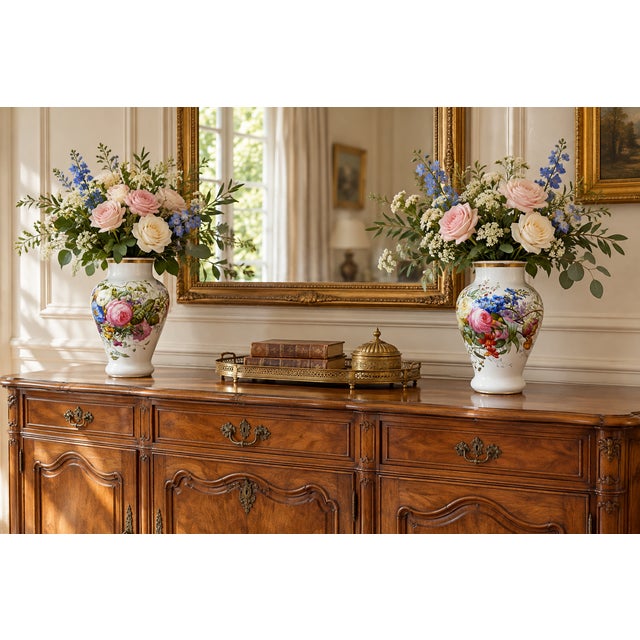 Antique Porcelain Vases, 1850, Set of 2 For Sale - Image 15 of 16