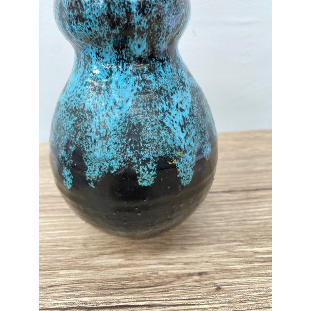 Blue and Black Ceramic Vase in Chamotte Clay from Accolay, 1960s For Sale - Image 6 of 11