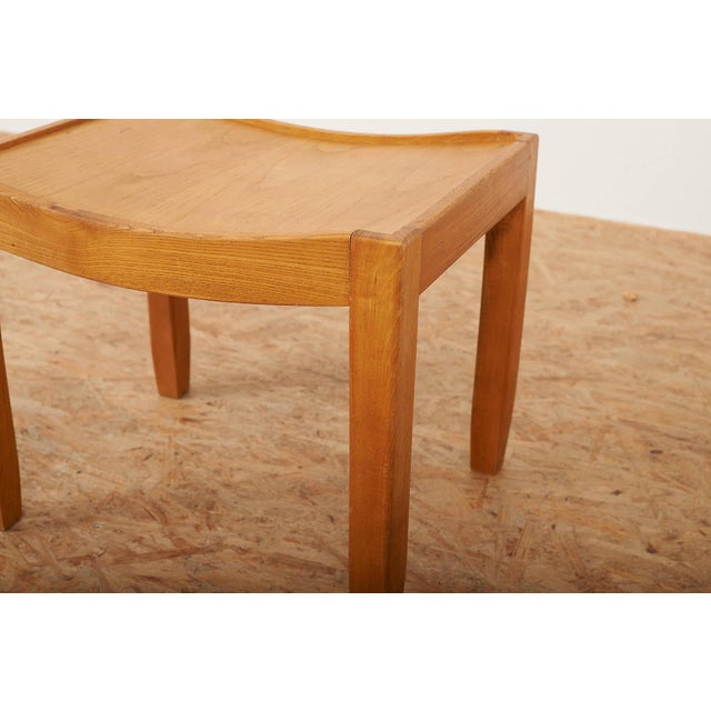 Stools with Elm Frame and Plywood Veneer Seat, 1940s, Set of 2 For Sale - Image 3 of 10